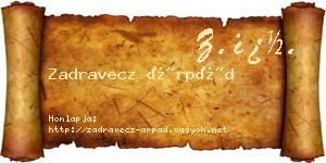 Zadravecz Árpád névjegykártya